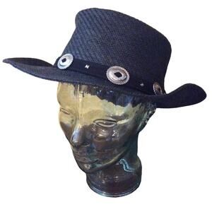 Mint By Goorin Small Black Straw Western Women's Cowboy Hat